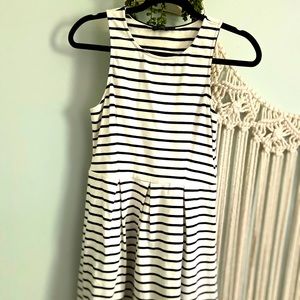 Navy and White Striped Dress